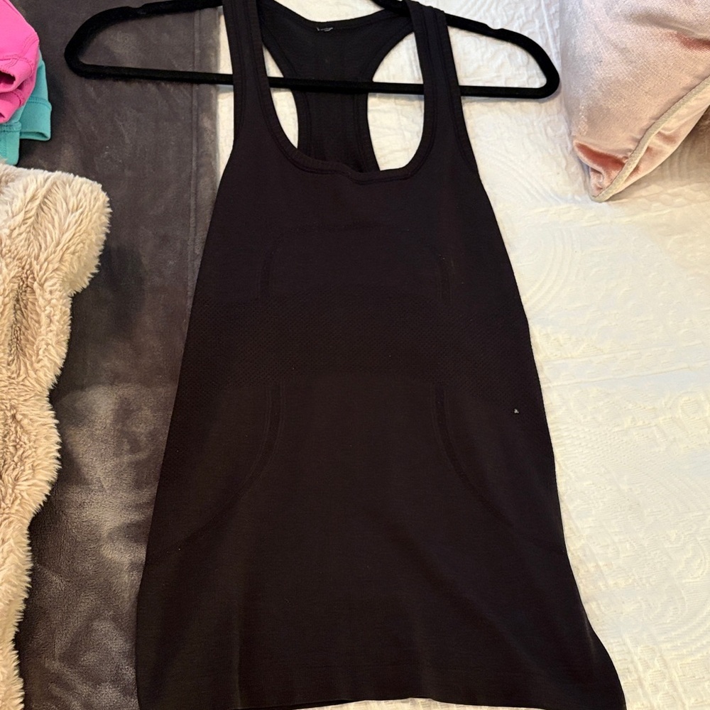 lululemon athletica Black Racerback Tank with Front Pocket